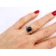  Anello in argento onice, nero pr. 925 taglie