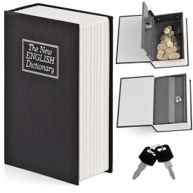    SICURA, SCATOLA IN METALLO, NASCOSTA IN UN LIBRO, GRANDE, 24x15