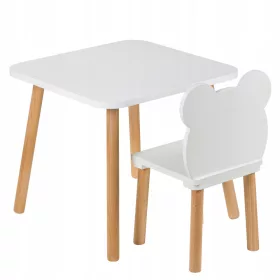  SET MOBILI PER BAMBINI, TAVOLO 50x50 E SEDIA BEAR