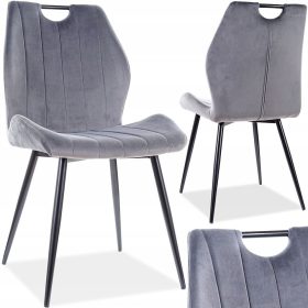  Arco VELVET CHAIR, struttura nera, grigia