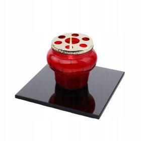   Base in Vetro Nero per Candele 30x30 cm - Protezione Elegante per Monumenti