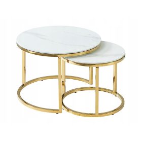  Tavolino rotondo Signal Muse II 60 x 60 x 45 cm bianco