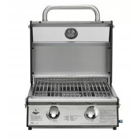    GRIGLIA TURISTICA A GAS DA TAVOLO EL FUEGO JESOLO CON VETRO 6KW ACCIAIO + RIDUTTORE