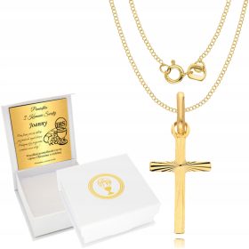    333 catena d'oro, croce, battesimo, comunione, incisione