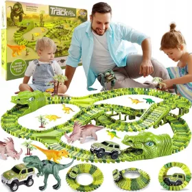    MEGA RACE TRACK XXXL DINOSAURO DINO PARK 271 EL, Jurassic Park, plastica