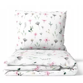   Set Lenzuola in Cotone 100% con Motivi Floreali 160x200 cm - Qualità Certificata Oeko-Tex