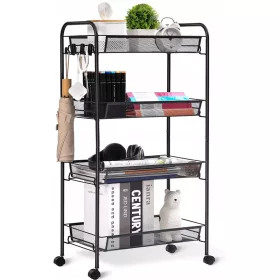    SOLID MOBILE Scaffale da cucina Tavolo su ruote Carrello con ripiano con chiusura