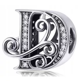  Charms Lettera D Ciondolo Lettera D, argento 925