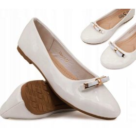    -%% Ballerine Scarpe COMMUNION Ballerine da bambina BIANCHE, ecopelle, taglia 34