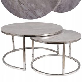    Tavolino Signal, BENCHES, rotondo, 80 x 80 x 42 cm, sfumature di grigio