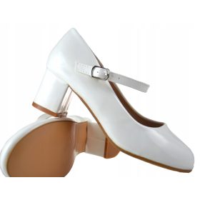    Vernice CIABATTE TACCO ALTO COMUNIONE BIANCO scarpe per bambini in pelle ecologica taglia 33