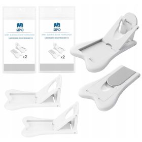  Protezione per porta scorrevole Sipo, bianca, 2 pz.