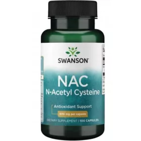   Swanson NAC 600mg, N-Acetil Cisteina, 100 Capsule - Potente Antiossidante