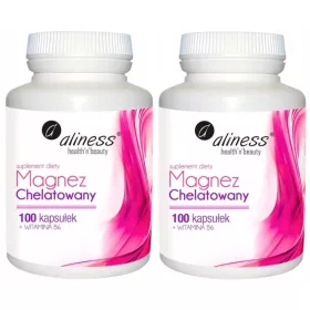   Aliness Magnesio Chelato 560 mg + Vitamina B6 - 100 Capsule per la salute di ossa e denti