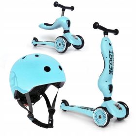    Monopattino a tre ruote Scoot & Ride 96270, rosa + Casco da bicicletta Scoot and Ride 96368, taglia S/M