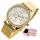  OROLOGIO DA DONNA ADELLE PERFETTO + SCATOLA + INCISIONE, zirconi maglia oro