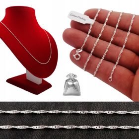    BELLISSIMA CATENA DA DONNA ITALIANA INTRECCIO SINGAPORE / LUCIDA LUNGA 55 CM REGALO