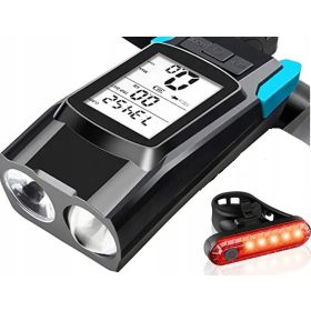    Illuminazione bicicletta BIKE4U) COMPUTER BICI 3in1 Batteria 800 lm + LAMPADA BICI POSTERIORE RICARICA USB