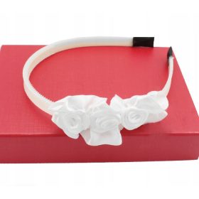  CERCHIETTO BIANCO CON ROSE PER COMUNIONE