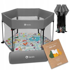    Box per bambini GRANDE PIEGHEVOLE + borsa Lionelo Roel + pannolino in bambù Lionelo BAMBOO