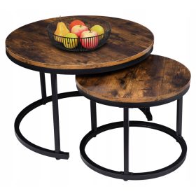    Tavolino Galen ispirato al Loft rotondo 70 x 70 x 47 cm in rovere invecchiato