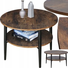    Tavolino Signal Ella, rotondo, 80 x 80 x 45 cm, tonalità del marrone