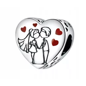  CHARM CIONDOLO LEI LEI SPOSI COPPIA CUORE