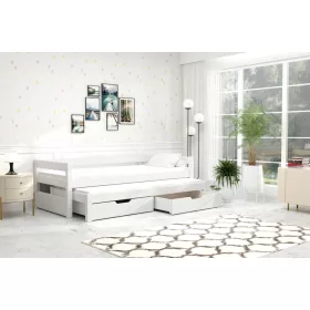  Letto matrimoniale in legno Kamoś 90x200 bianco