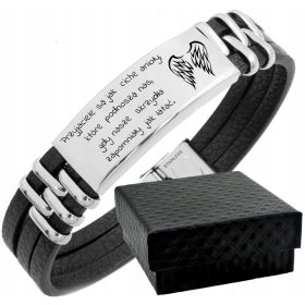    Bracciale in pelle per il padre di suo figlio con INCISIONE 316L