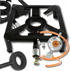   Bruciatore a gas Hompack24 40x40 cm + tubo + riduttore + 2 fascette