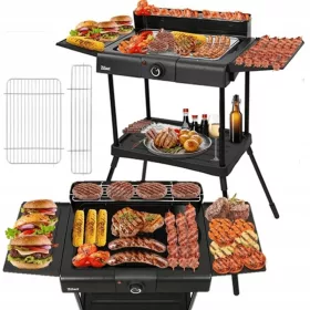    Barbecue, griglia elettrica pieghevole Zilan Stand Barbecue Grill nero 2400 W