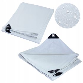 Plandeka Protettiva Bianca Impermeabile e Rinforzata 8x10 m