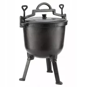    PENTOLA IN GHISA PENTOLA DA CACCIA UNGHERESE PER ARROSTI DA FUOCO DA CAMPEGGIO GRIGLIA 8 L