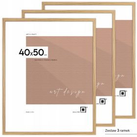   Set di 3 Cornici 40x50 in MDF Ecologico con Plexiglas Antiriflesso
