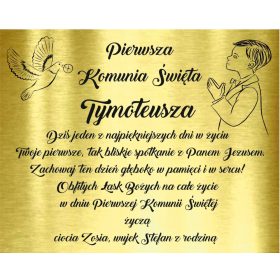    Targa Auguri Comunione SOUVENIR DELLA 1A COMUNIONE INCISA TK 10x8