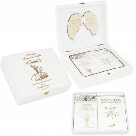  Regalo COMUNIONE, souvenir, scatola bianca, INCISA