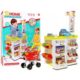    Supermercato per bambini, registratore di cassa, scanner, carrello, bilancia