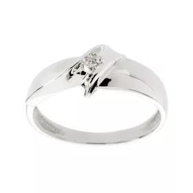  ANELLO IN ORO BIANCO 585 con DIAMANTE 0,08 ct
