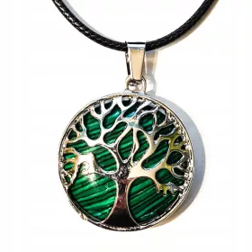    BELLISSIMA COLLANA DI MALACHITE PIETRA DELL'ALBERO DELLA VITA