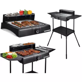    GRILL ELETTRICO DA TERRA 3in1 Barbecue da giardino da terra per balcone terrazza 2400 W