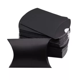    100x Scatole per cuscini Kraft Scatole regalo Scatole per caramelle Nere