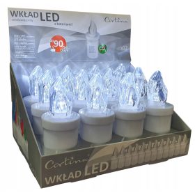  INSERTO PER CANDELE, 12 PZ, LED ELETTRICI, BIANCO