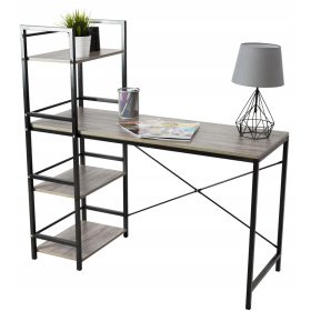    Scrivania rettangolare Tutumi Loft 120 x 49 x 120,5 cm rovere wengè + Etichetta adesiva