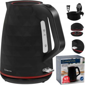    Bollitore elettrico senza fili nero 2200 W BPA FREE 1,7 L Manta KTL9230B