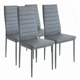    Sedia Love Furniture, pelle artificiale, sfumature di grigio, 4 pz.