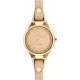  Orologio da donna color salmone dorato con cinturino in pelle, design elegante per donna