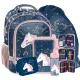 Set Zaino Scolastico con Astuccio, Sacca, Bottiglia e Lunch Box per Ragazze 1-3 Classe - PASO