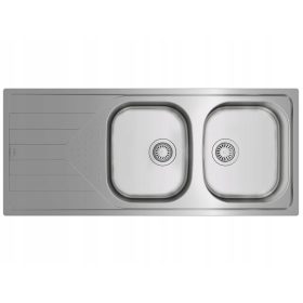  Lavello Teka BE 280/400 CN a doppia vasca, acciaio inox