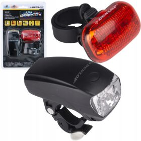    Illuminazione per bicicletta Dunlop Luci a LED anteriori + posteriori per una batteria da bicicletta da 1000 lm