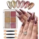  6x PALETTE DI POLVERE METALLICA PER UNGHIE PANNELLO A SPECCHIO EFFETTO CROMATO